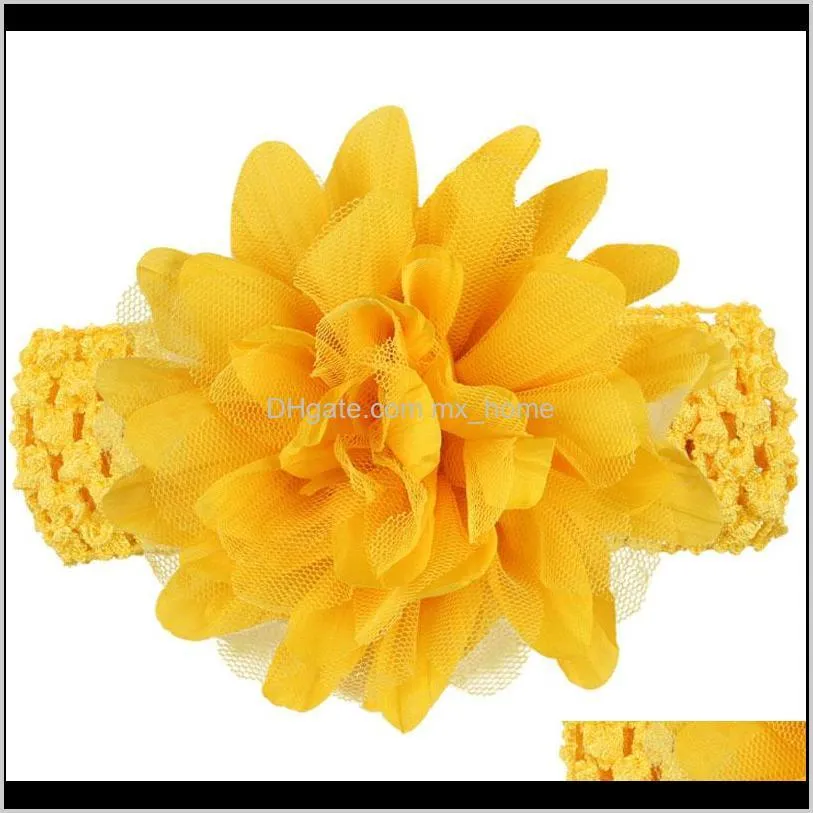 new baby lace flower hair band knitted elastic headbands head bands baby hair accessories shipping