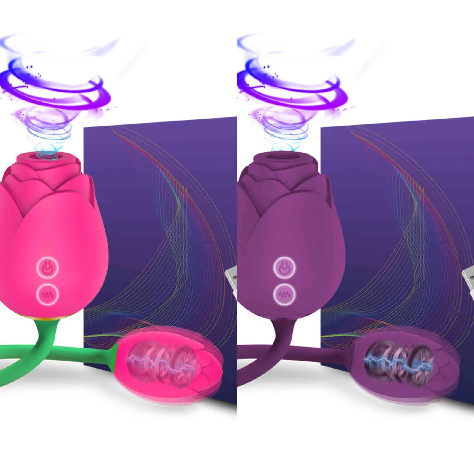 NXY Eggs Rose Toys for Women Clitoride Stimulator Vibrating Love Egg Potente capezzolo Vacuum Sucker Vibratore Articoli femminili Adulti 18 1124
