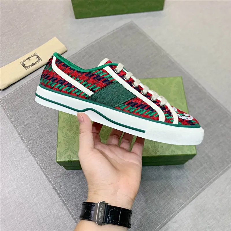 Designer Luxury Casual Shoes 1977 Tennis Print Green and Designers red Web stripe shoe Luxurys Low-Top Lace Up Classic Cellulose Grid sneakersr With Original Box