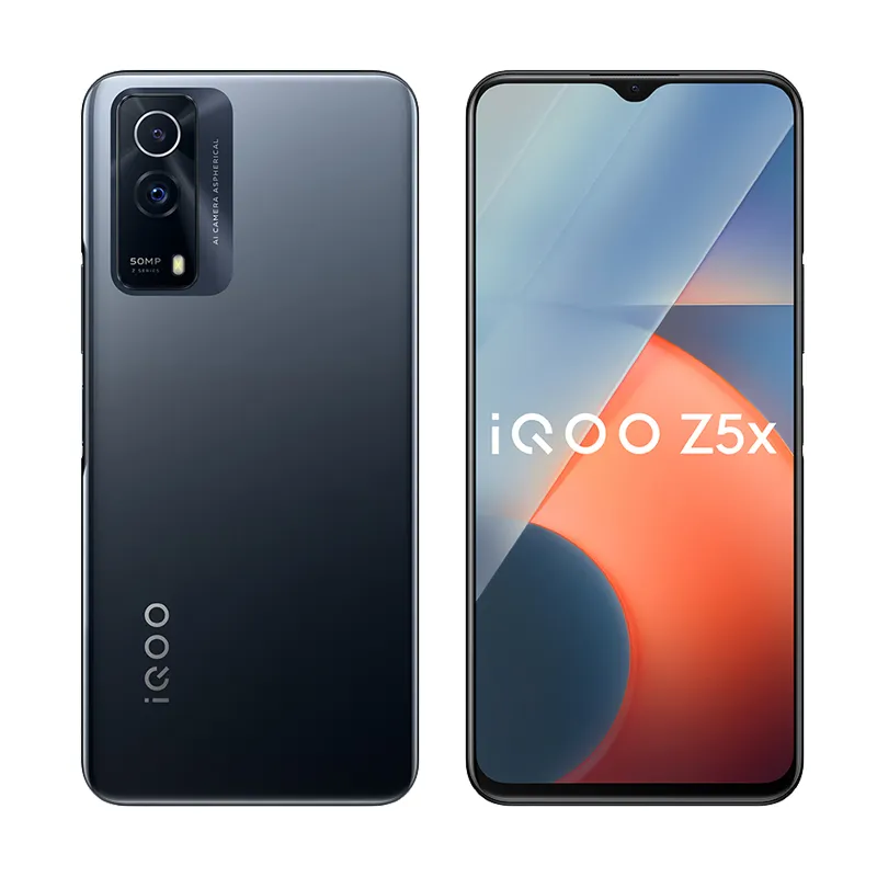 オリジナルのvivo IQoo Z5X 5G携帯電話8GB RAM 128GB 256GB ROM OCTAコアMTK 900 Android 6.58インチLCDフルスクリーン50MP AR 5000MAH Wake Face ID指紋スマート携帯電話