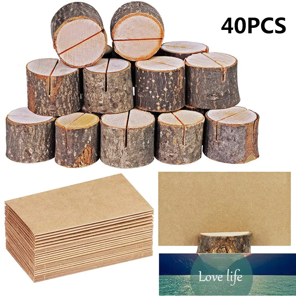 Écorce en bois naturel porte-mémo fête décorative pile de bois nom Lieu porte-cartes Menu mariage anniversaire décor