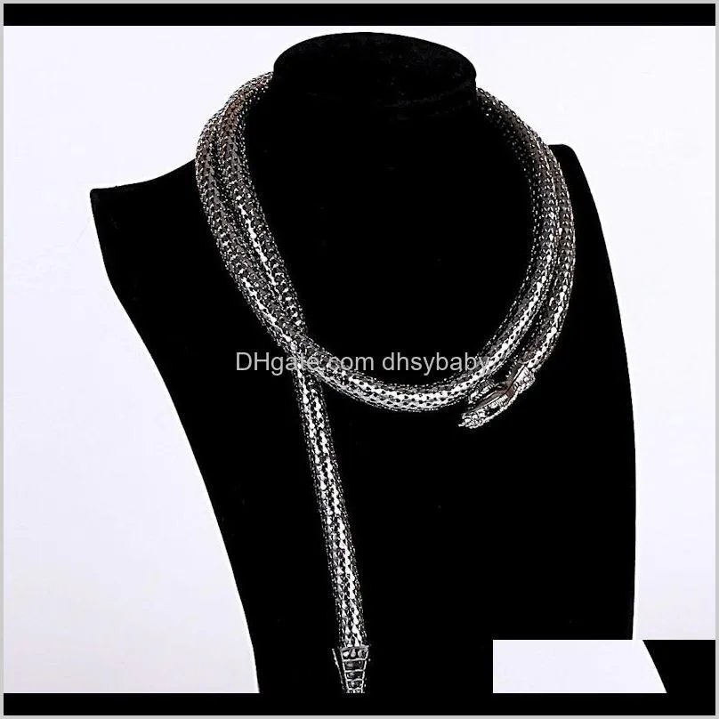 2017 real collares maxi necklace high quality gold/silver plated snake long necklace for women collier femme bijoux jewelry