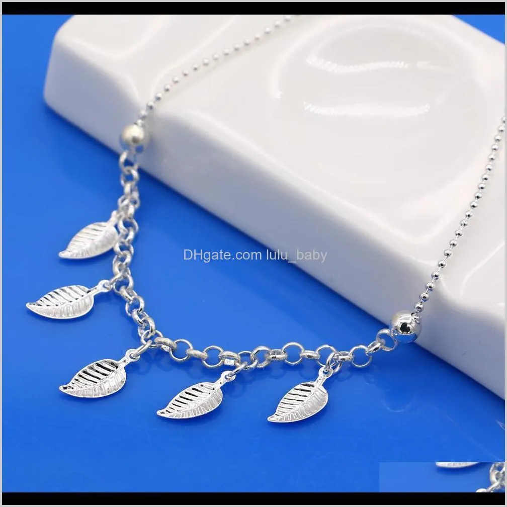 lady 925 sterling silver anklets concise style the shell pendant summer women`s foot silver jewelry 26cm chains birthday present f1219