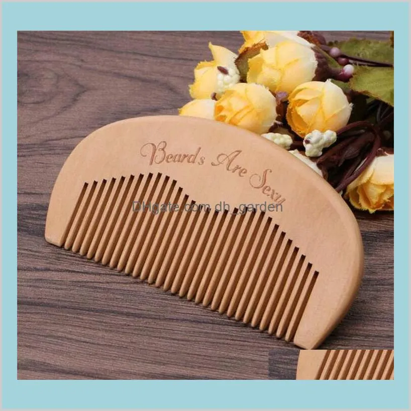 Other Housekeeping Organization Home Garden Customized Logo Pocket Beard Comb Peach Fine Tooth Care Styling Tool Anti Static Premium P