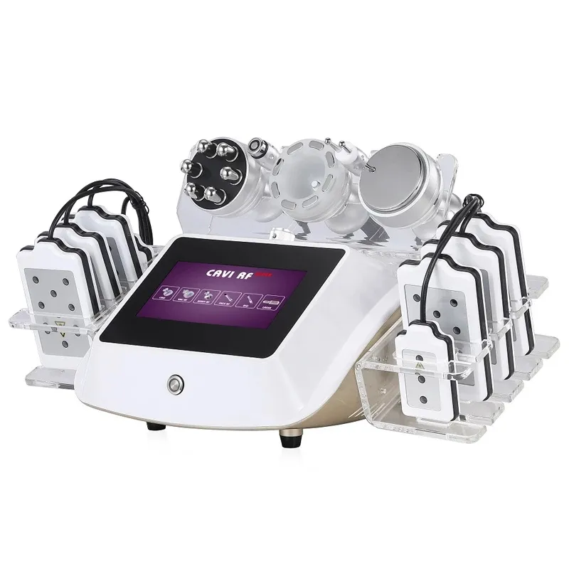 6IN1 Radio Frequency Ultrasonic Liposuction Cellulite Slimming Machine 40K Cavitation Fat Loss Body Face Multipolar RF skin lifting Beauty Equipment