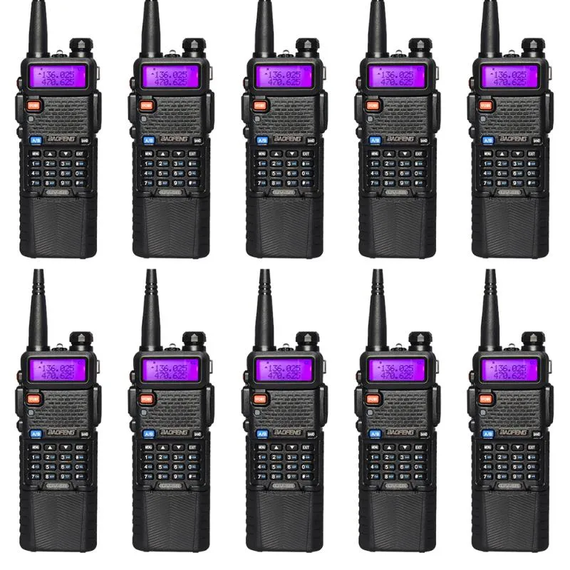 Walkie Talkie 10pcs / lot Baofeng UV5R VHF UHF Dualband 3800mAh 5W Tragbare Talkies HF Transceiver CB Radio