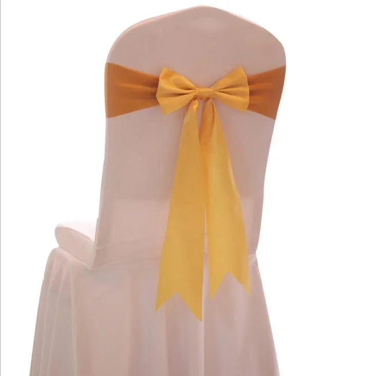 25pcs Wedding Decoration Knot Chair Bow Sashes Satin Spandex Chair Cover Band Ribbons Chair Tie Backs For Party Banqu jllKDK