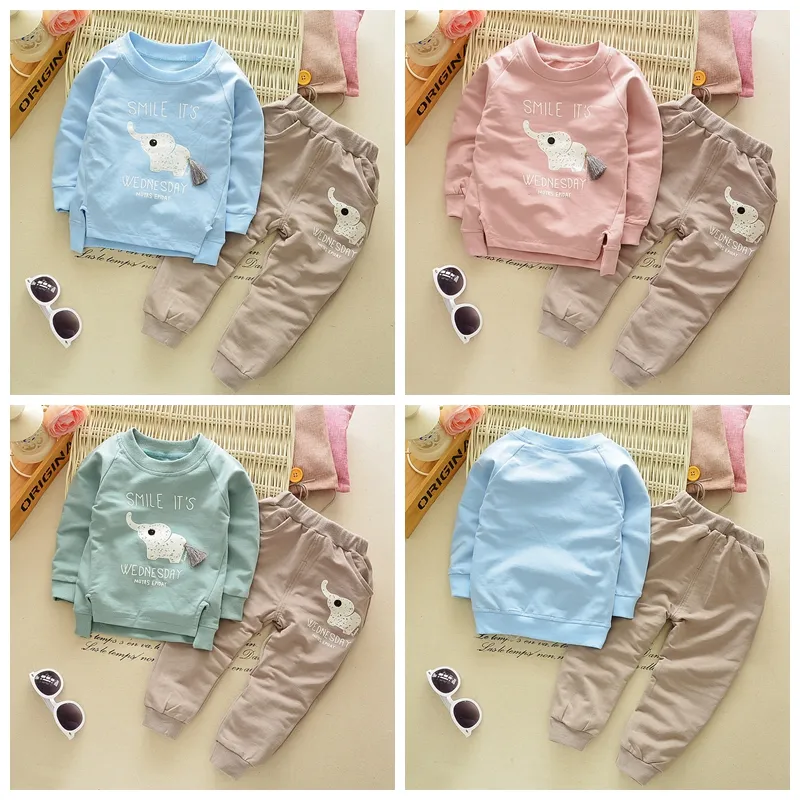 Baby Boy Queda Roupas Conjunto Dos Desenhos Animados T-shirt de Manga Longa + Calças 2 Pcs Conjuntos de Roupas para Criança Crianças Crianças Rapazes Roupas