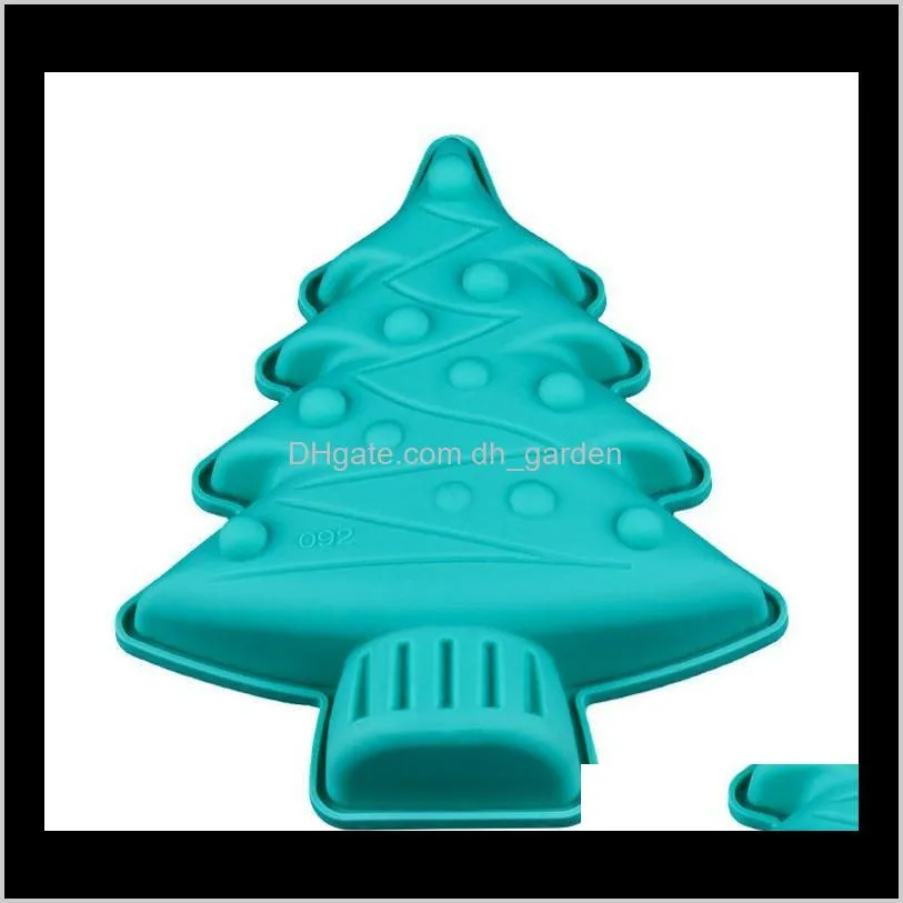 wholesale 250pcs/lot food grade silicone cake mold creative christmas tree mold for pie jelly muffin bread bakeware baking pan sn1969