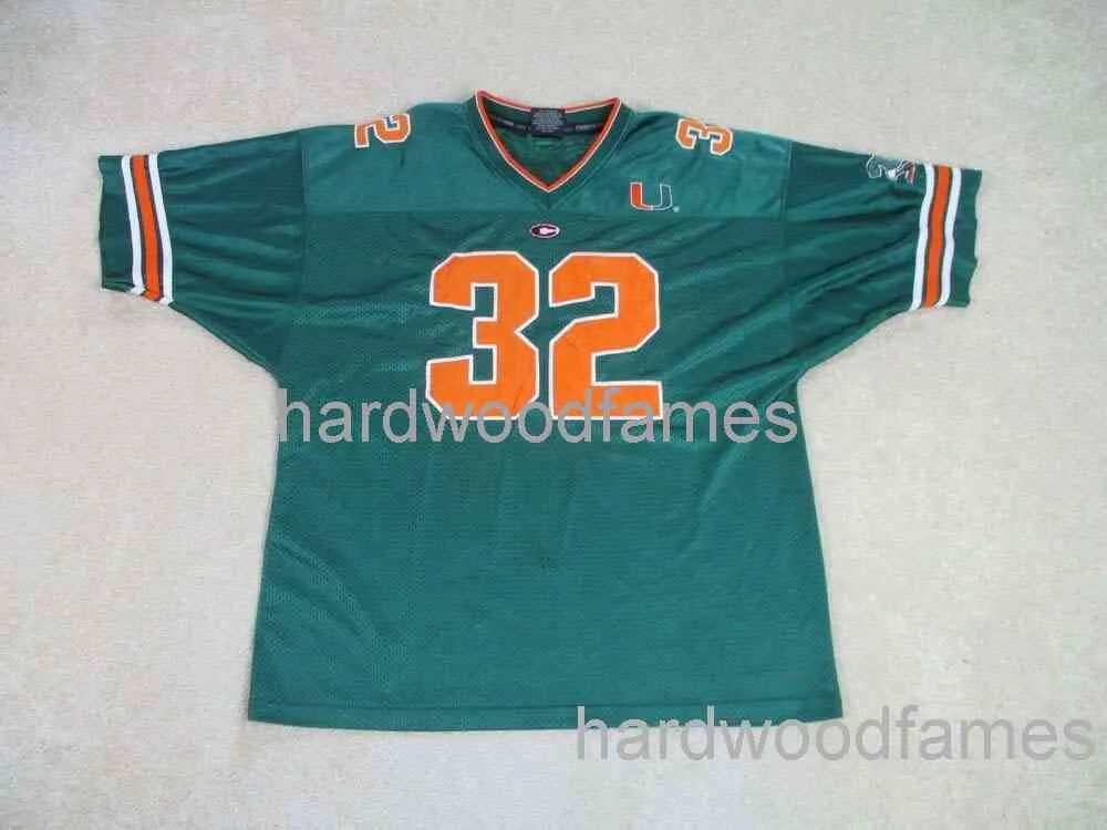 Cusmtom Miami Hurricanes Football Jersey Vert Orange HOMMES FEMMES JEUNES point ajouter n'importe quel numéro de nom XS-5XL