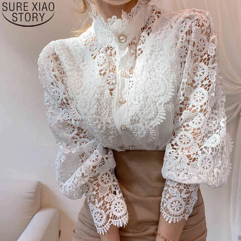 【Eaphi】cotton lace patchwork blouse eaphi cotton lace patchwork blouse