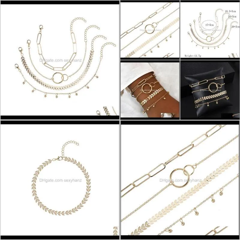 punk imitation pearls alloy bead tassel chain charm bracelet for women gold color arrow circle bracelet 2020 fashion jewelry