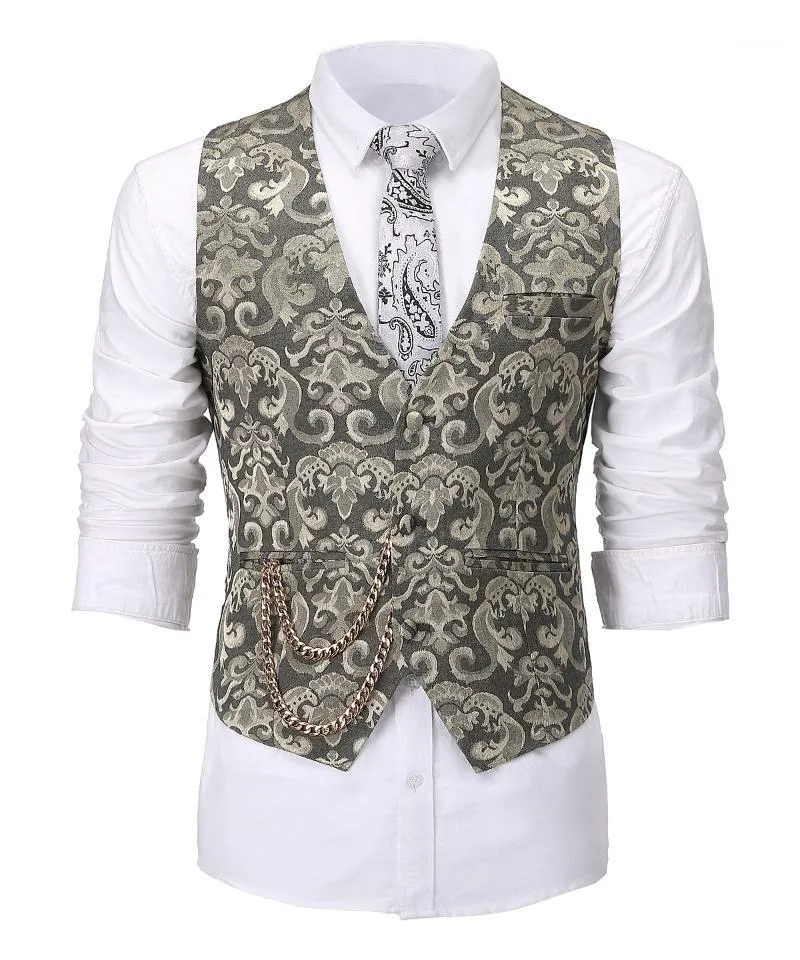 Men's Vests Suit Vest Business &Casual Slim Fit Jacquard Three Pockets Custom Made Waistcoat For Wedding Groomsmen Fashion