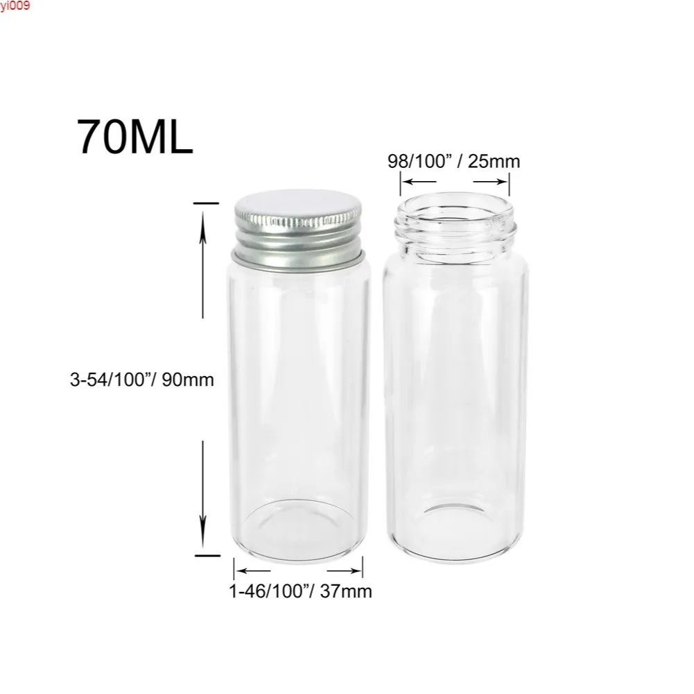 70ml 37x90x25mm Bouteille En Verre avec Bouchon À Vis De Stockage Scellé Petits Flacons Bocaux Joint Anti-Fuite 24pcsjars230J