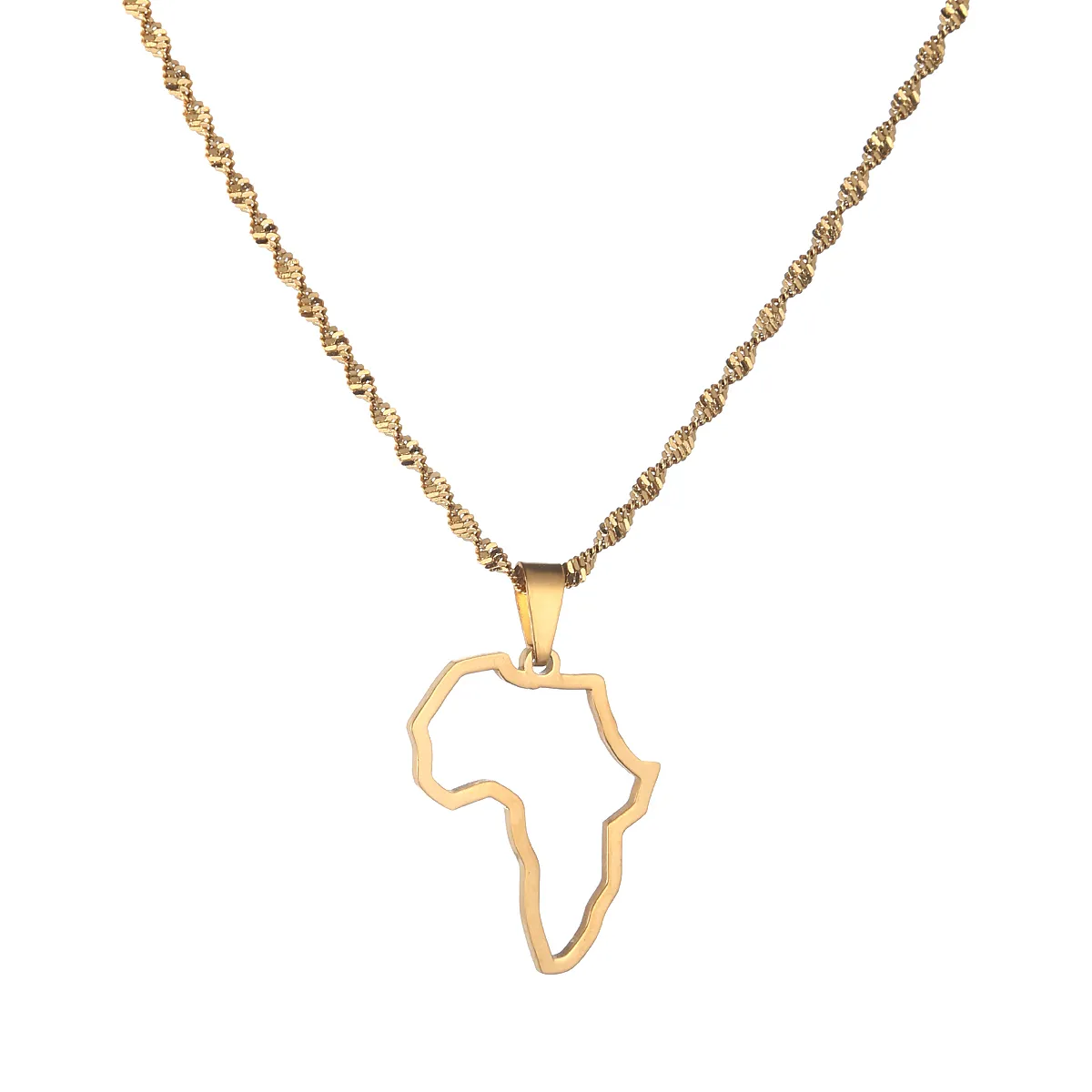 African Map Pendant Necklace Africa Traditional Ethnic Hyperbole Jewelry Christmas Gift