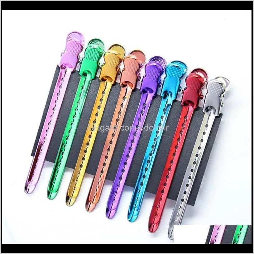 12Pcs Hair Curl Styling Coloring Dividing Duck  Clips Metal Hairdressing Sectioning Alligator Hairpins Clamp