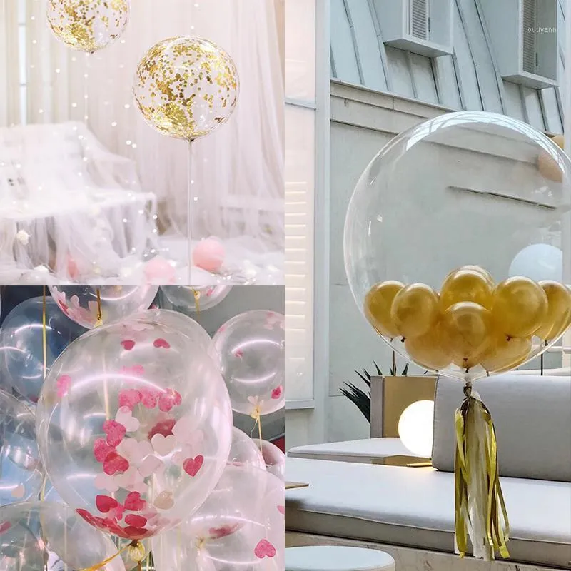 50Pcs 18/20/24/36inch Inflatable Transparent Bobo Balloon Clear Bubble  Balloons Birthday Party Wedding Decor Baby Shower Balloon