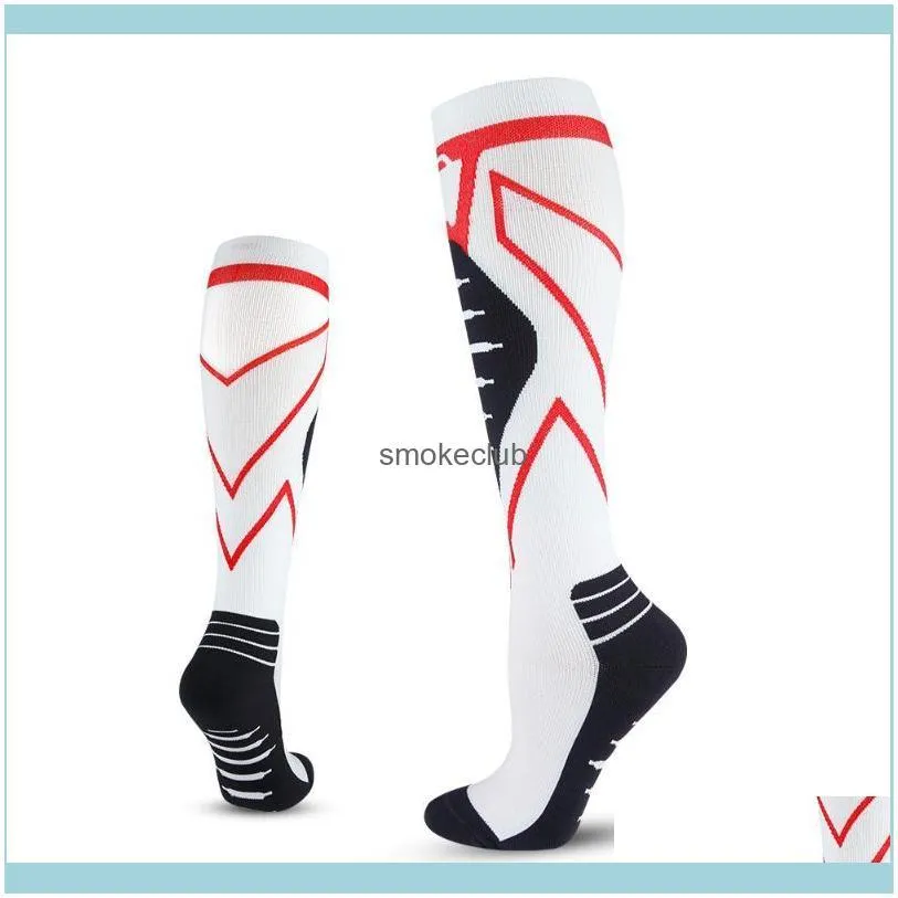 Sports Socks Pressure Outdoor Marathon Running Terry Bottom High Elastic Calf Protection Long Tube Compression