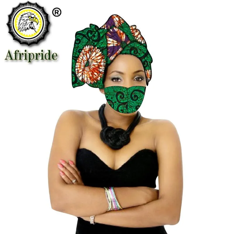 Ethnische Kleidung Afrikanische Kopfbedeckung in Frauen Haarschmuck Schal Kopf Turban Damen Hut Match Print Maske S20H020