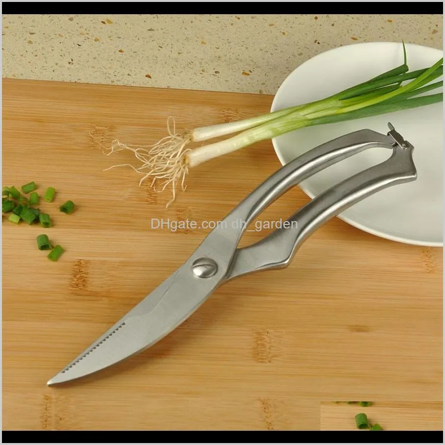 poultry chicken shears metal safety locks kitchen food scissors stainless steel vegetable shallot cutter fish scaler scissors dh1464