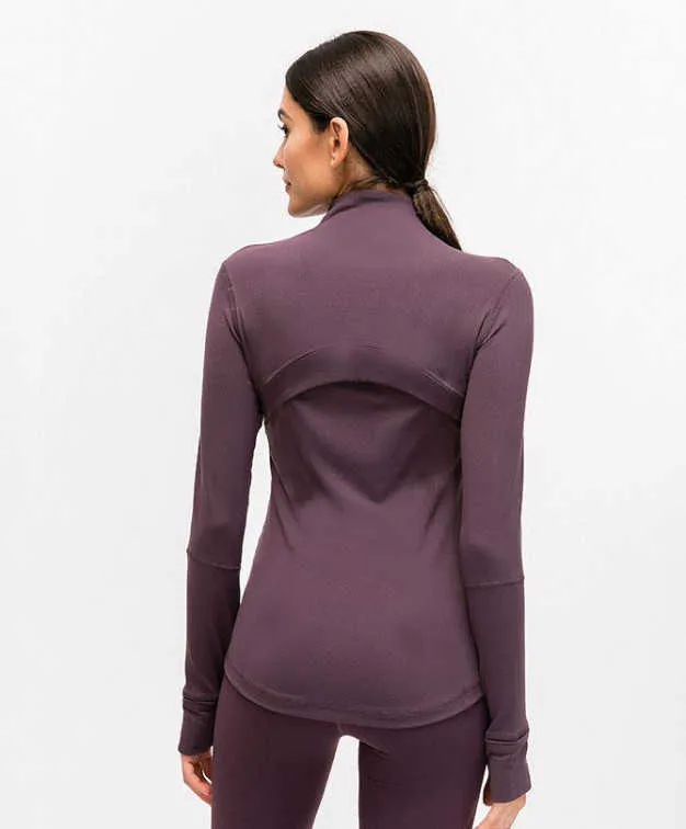 L-78 Automne hiver nouvelle veste à glissière tenue à séchage rapide vêtements de Yoga à manches longues trou de pouce formation veste de course femmes Piglulu Slim