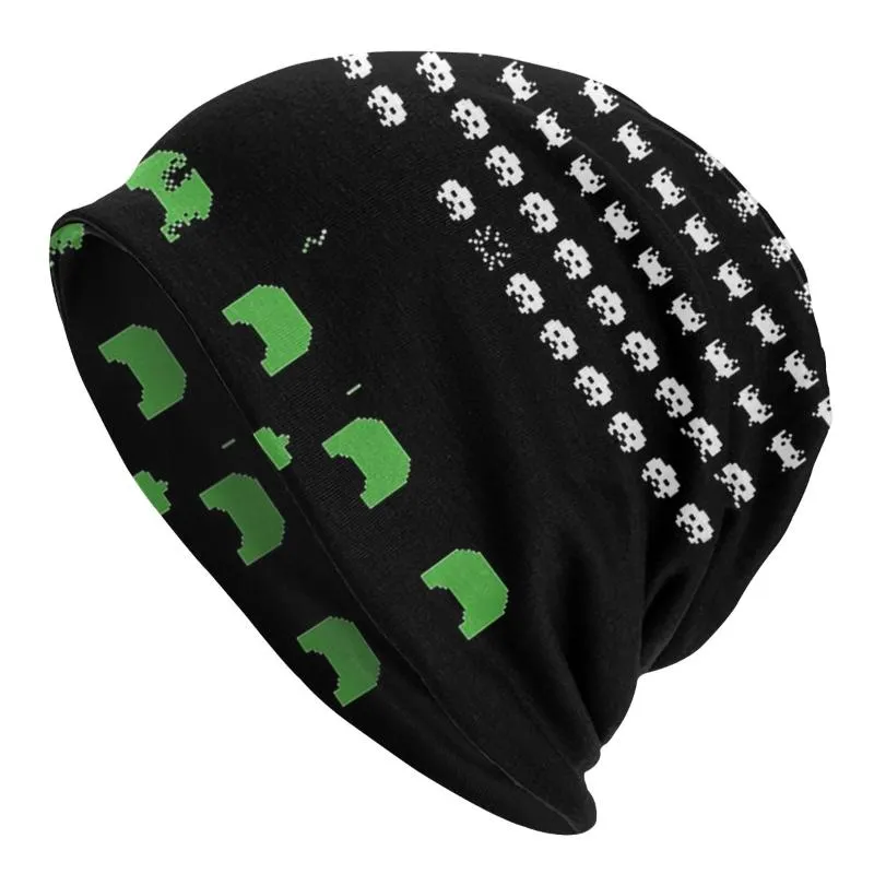 Bérets Space Invaders Hommes Femmes Bonnet Chapeaux Original 1978 Arcade Version Visage Tricot Chapeau Cache-oreilles Bonnet Skullies Bonnets