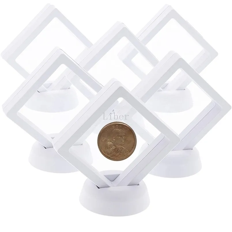 10 Stks 3D Sieraden Munt Display Stand Case Rack Collecties Opbergdoos voor Oorbel Gemems Ring Doll Badge Medaille Houder 211112