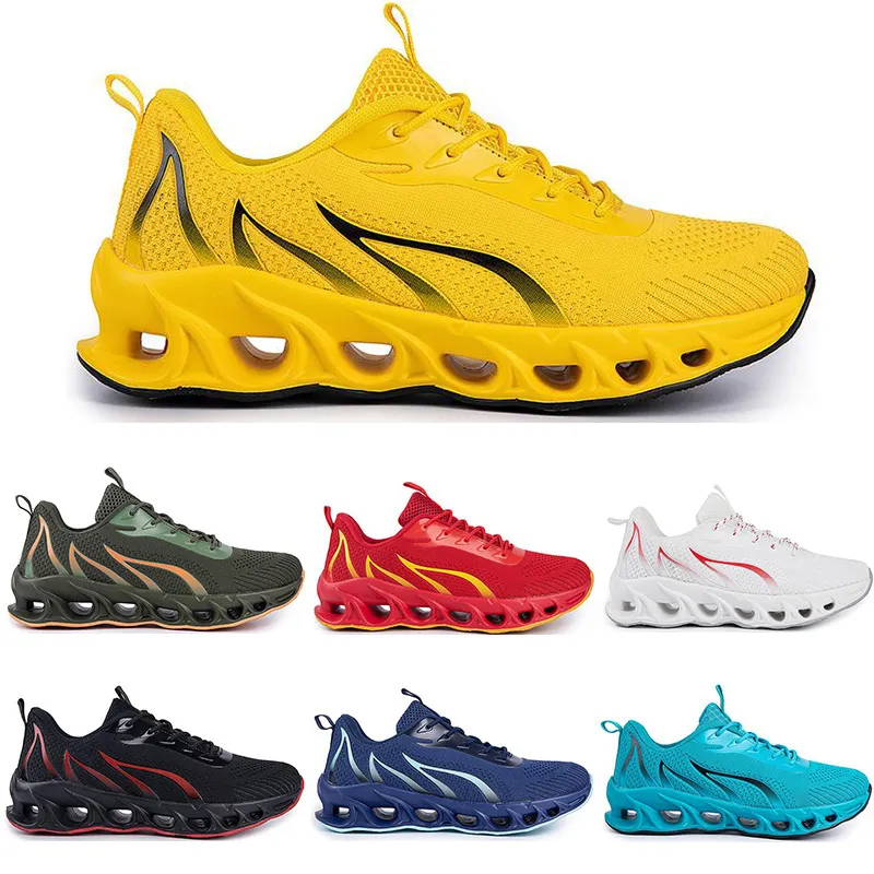 2024 Men s Fashion Running Shoes Breathable Sneakers for Sports in White Black Yellow Gold Navy Blue Bred and Green