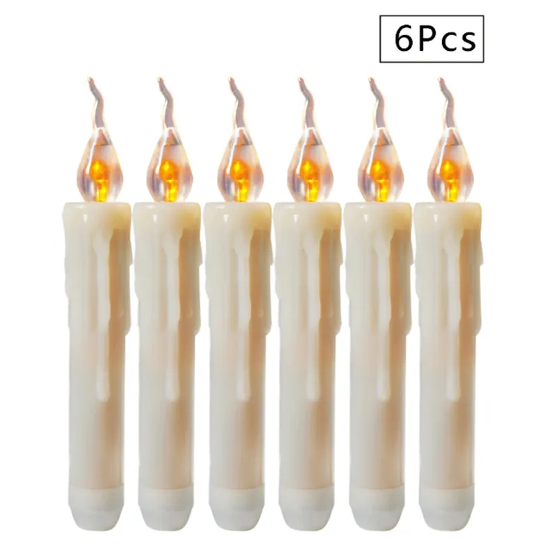 En gros 6 pièces/ensemble LED Bougies Sans Flamme Lampe Trempée Scintillement Électrique Pilier Bougies Pour La Décoration De Fête De Mariage