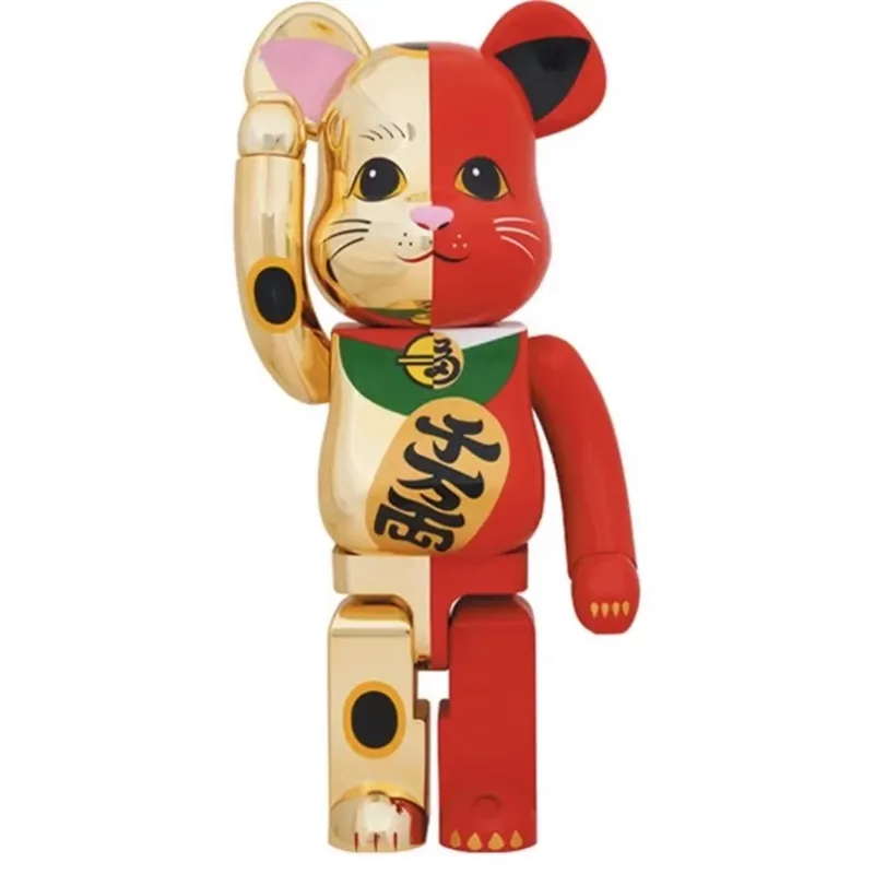 Новый Bearbrick насильственный строительный блок десять миллионов два счастливых кота Удачи Медведь Инь и Ян Медведь Мандарин утка кукла Детский подарок Trend Украшение 28см