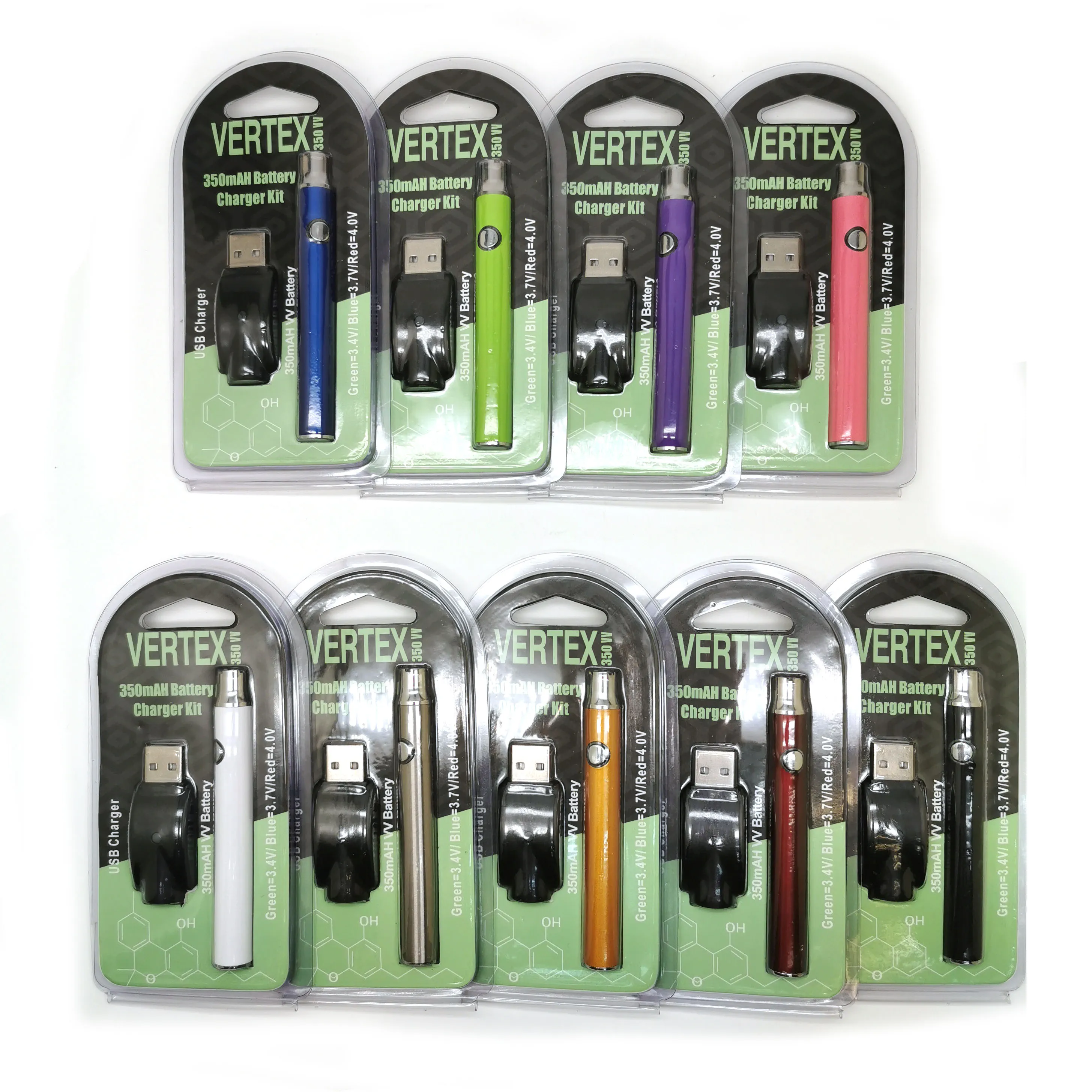 Factory Price Vertex Battery Lo VV Pen Preheat Batteries 9 Colors In Stock Fast Ship 1 day