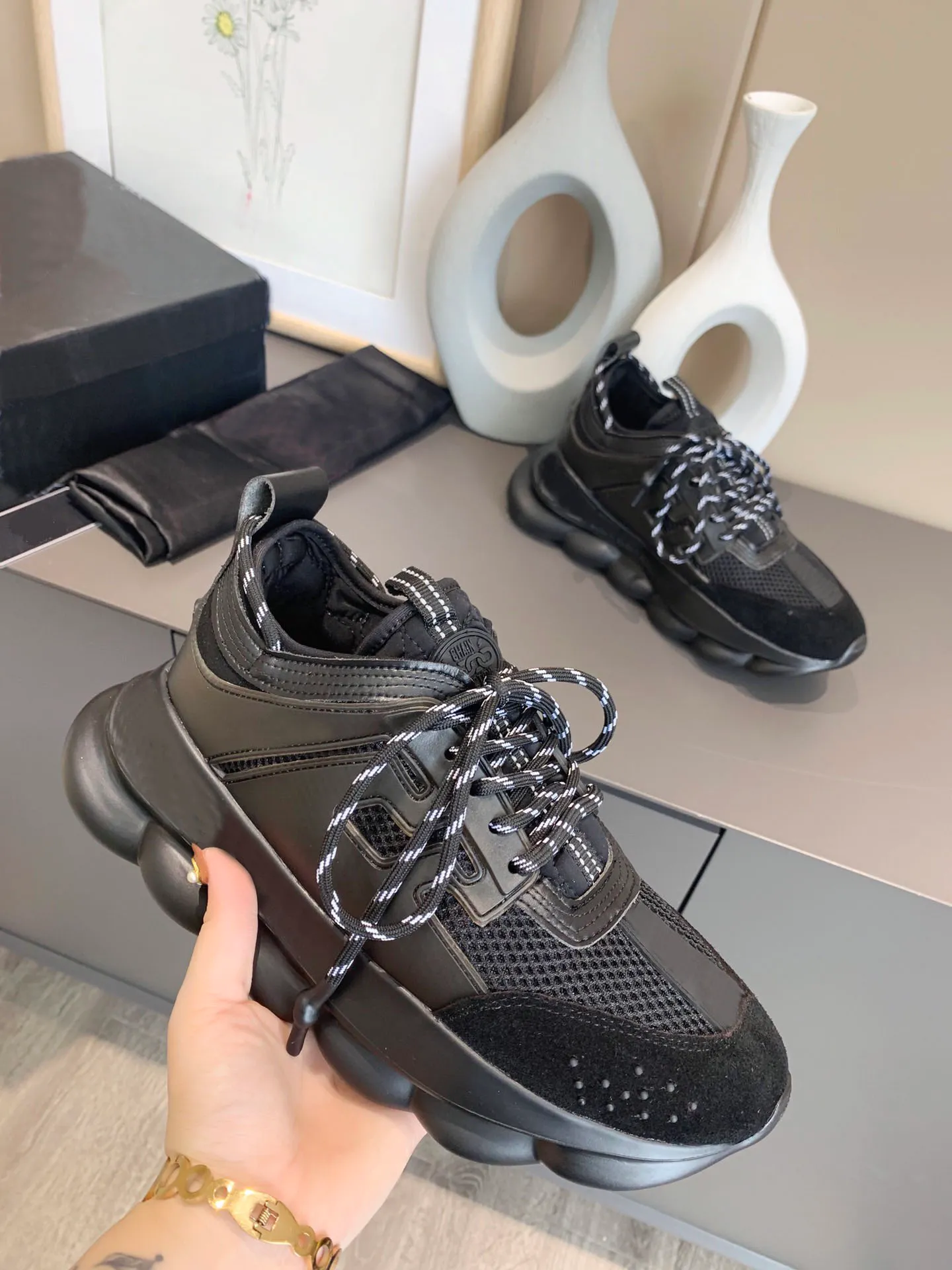 CHAIN REACTION SNEAKERS Designer Luxury Shoes Men Women Cusual
