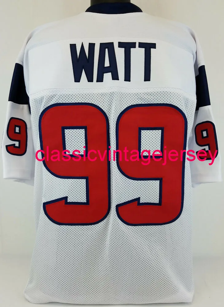 Män kvinnors ungdom J.J. Watt Custom Sewn White Football Jersey XS-5XL 6XL