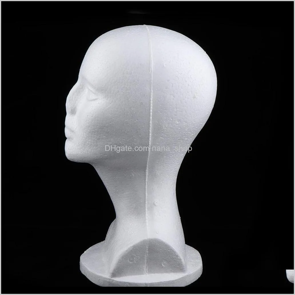 3x female foam mannequin head for wig making display stand hat holder white