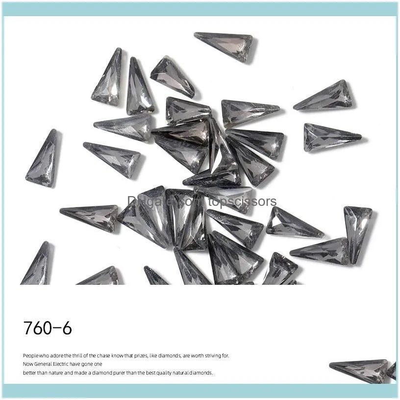 Nail Art Decorations 10pcs 3D Triangle Holo Sets Glitter Shiny Stone DIY Manicure Crystal Rhinestone Accessory