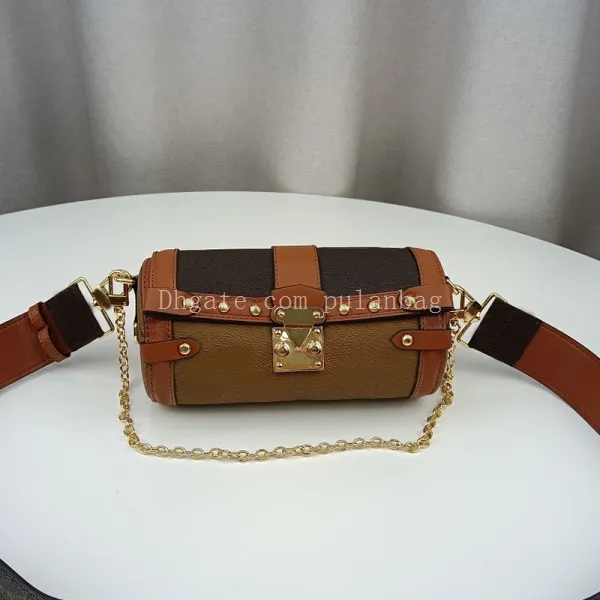 Mode designers mini kedja fat form kvinnor väska vågmönster klassisk blomma retro hink axelväskor handväska casual crossbody purse totes