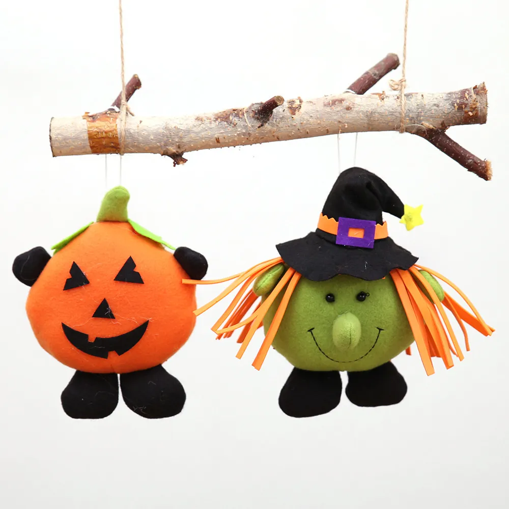 Party Supplies Halloween Hängande dekoration Pumpkin Häxa Plush Doll Pendant Holiday Festival Ornament Kids Present XBJK2108