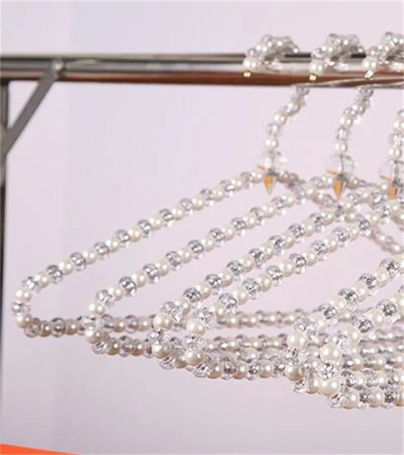 Clothing Shelf Crystal Beads Pearl Clothes Hanger Nonslip Triangle Arc Wedding Dress Exhibition Costume Store Dress Frame Direct Deal 7yl p1