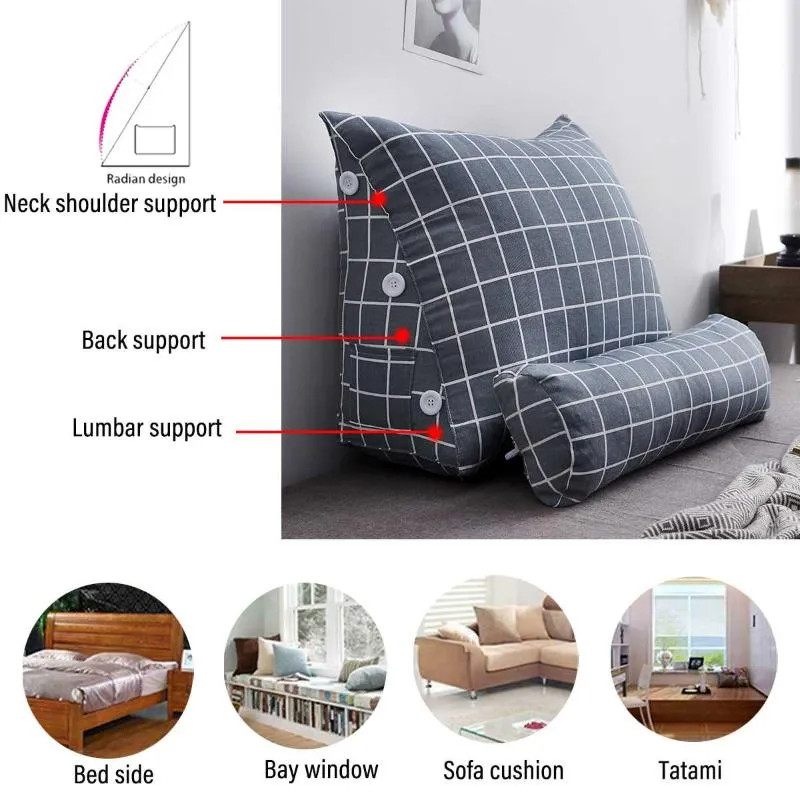 Almohada Triangular,cojín Lumbar para sofá Cama con Funda  extraíble,Confortable Cuña Almohada para Cama y Sofá,Sujeción de Espalda  Cojines,Espalda Respaldo : : Hogar y cocina