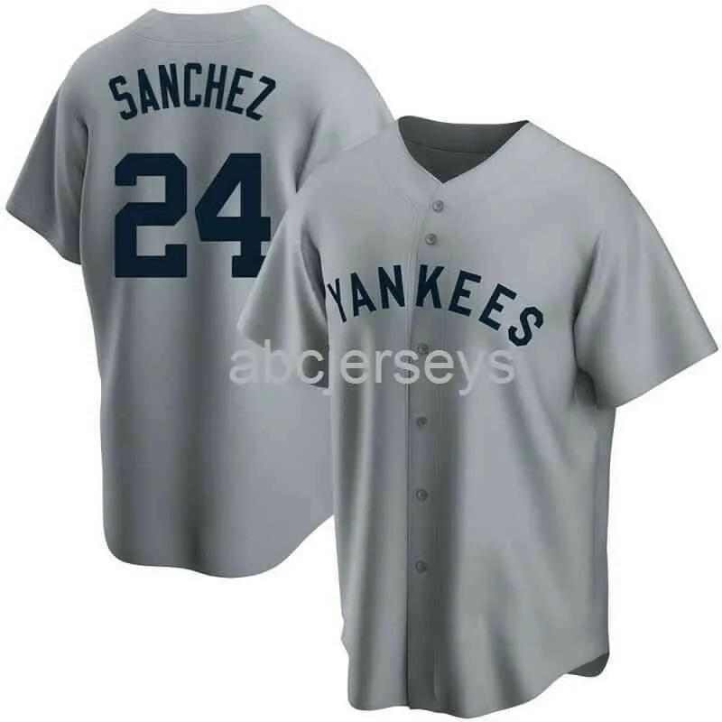 Stitched Custom Gary Sanchez #24 Gray Ver2 Baseball Jersey XS-6XL