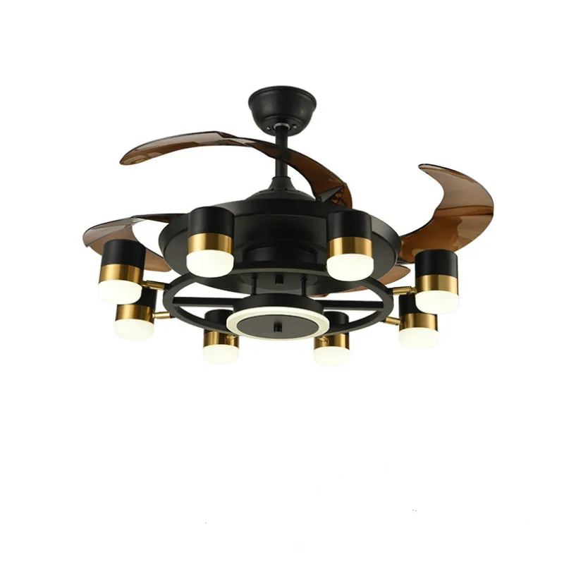 Postmodern Invisible Ceiling Fans with Led Light 8 Heads Dimming Lamp Remote Control 48 Inch 110V 220V