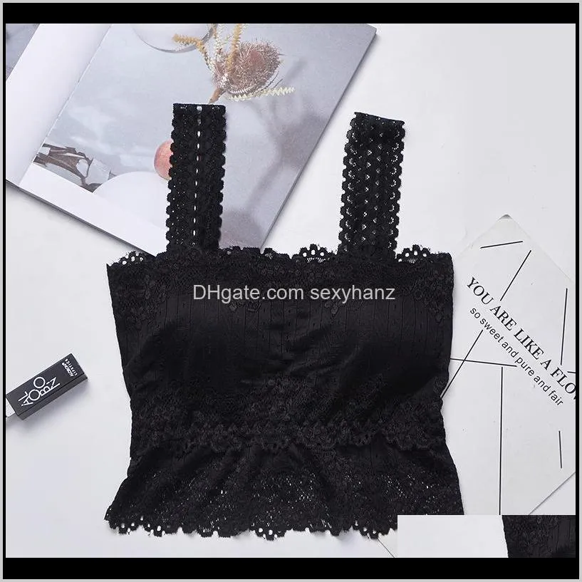 women sexy lace bra beauty back wrap chest bottom anti-glare ladies fashion tube top underwear