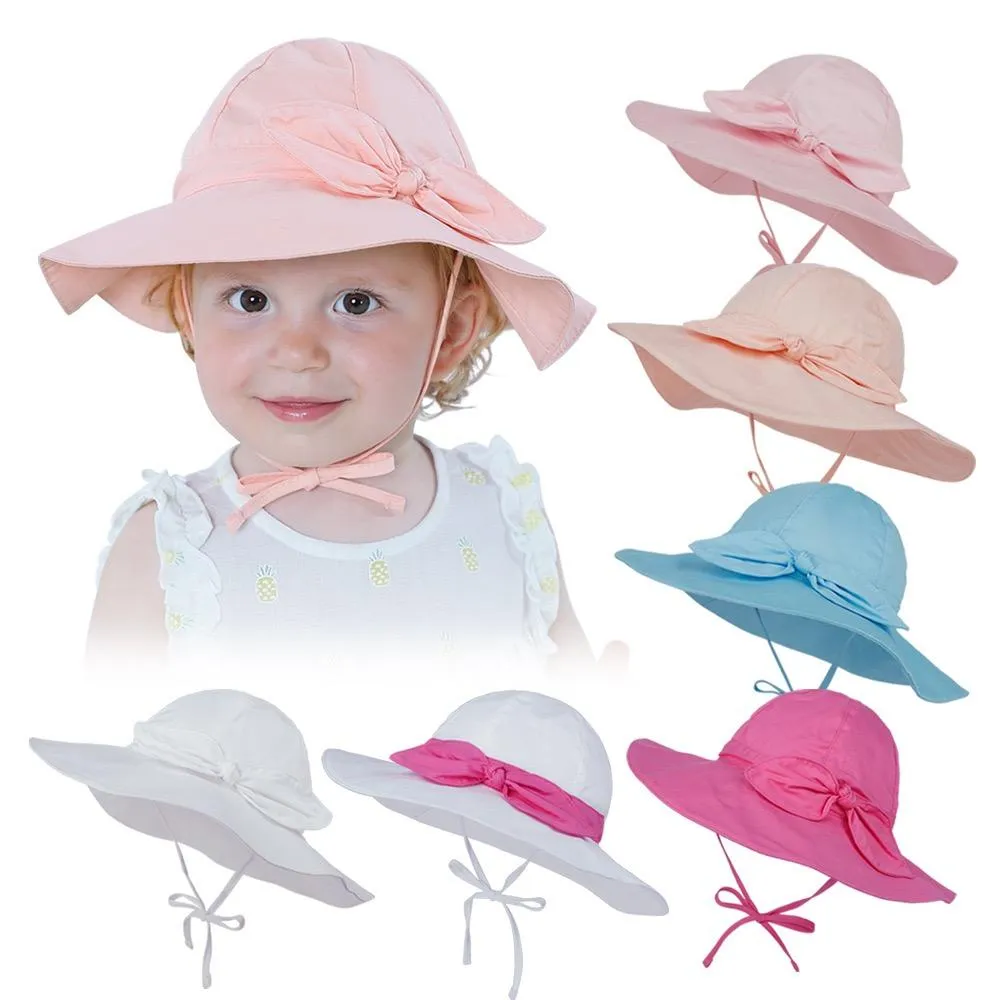 Gros INS Bucket chapeau de soleil pour enfants Enfants qualité arcs floraux 12 couleurs bébé filles mode Herbe Pêcheur Chapeaux de paille