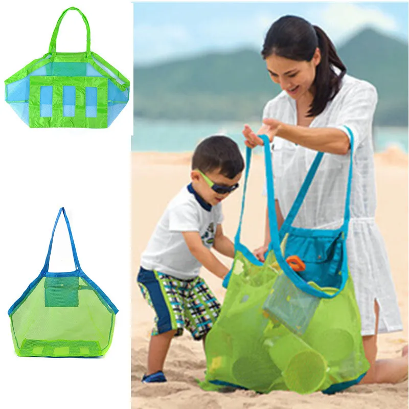 Large Capacity Children Handbag Foldable Light Beach Bag Sand Away Mesh Totes Kids Toys Towels Shell Collect Storage Bags Basket