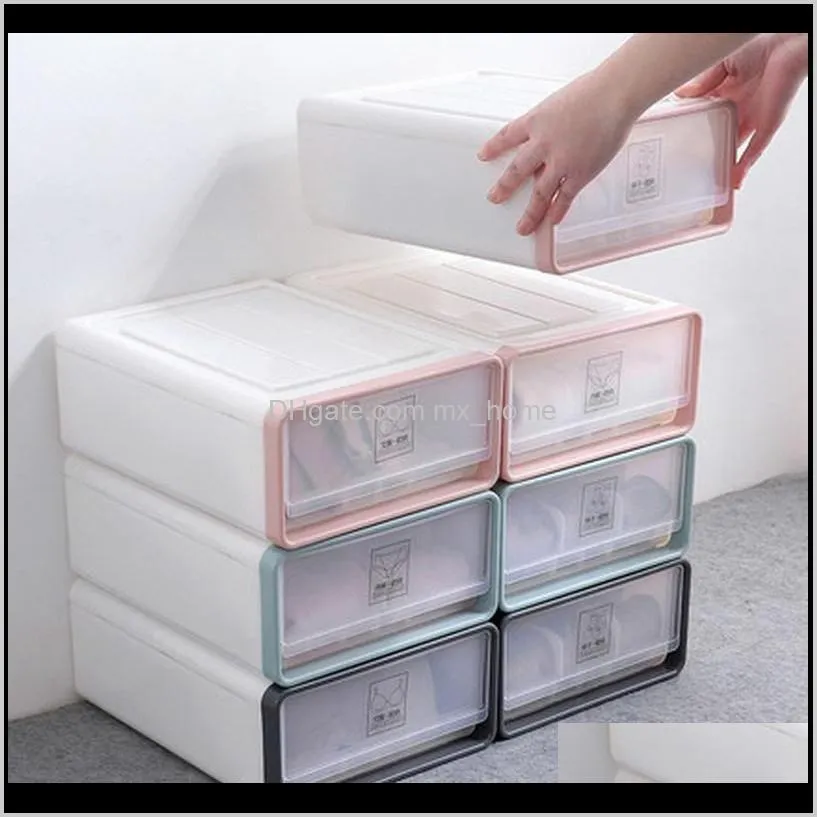 plastic underwear storage box drawers organizer cabinet socks panty bra large capacity stackable desk bin