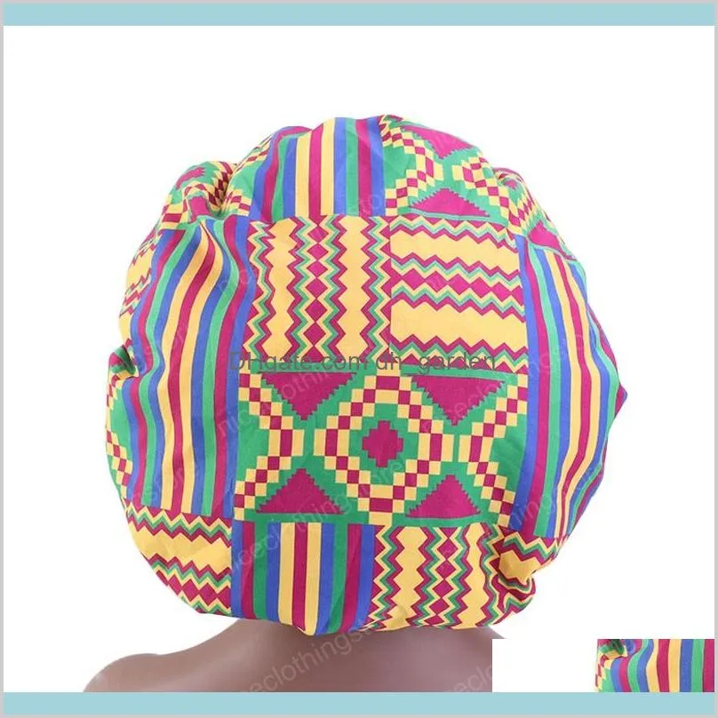 extra large size african pattern print cap women satin lined headwrap bonnets night sleep cap winter hat ladies turban