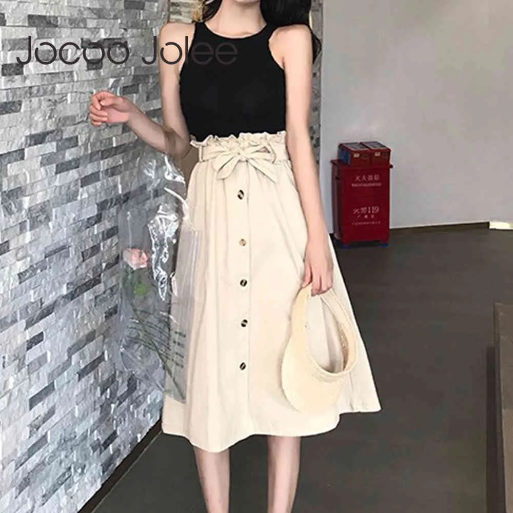 Save Big on Bulk Long Skirt Korean Korean Skirt Outfits: Women's Elegant  Midi Skirt High Waist Pleated A Line With Tie Sash, Perfect For Summer
