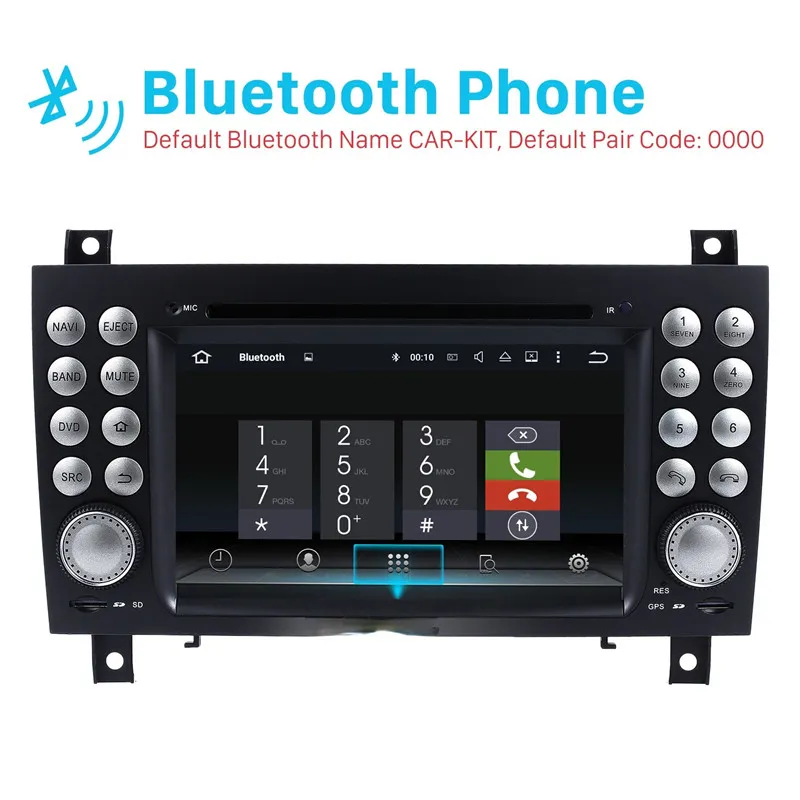 Lecteur dvd stéréo de voiture de 7 pouces, Radio Android 2 Din avec écran tactile pour 2004-2012 mercees-benz SLK W171 R171 Audio 256V