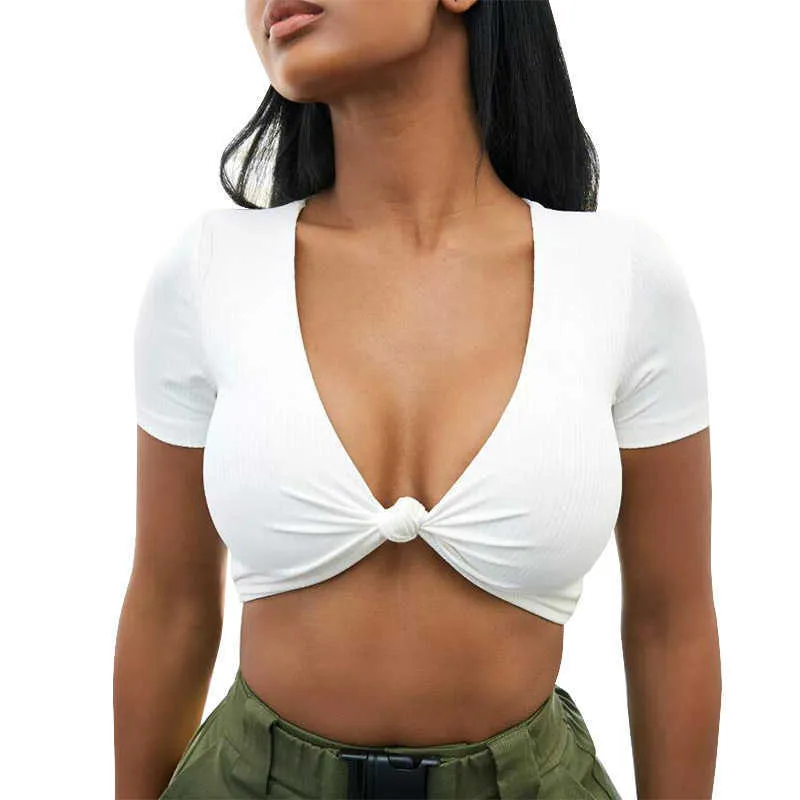 deep v neck crop top