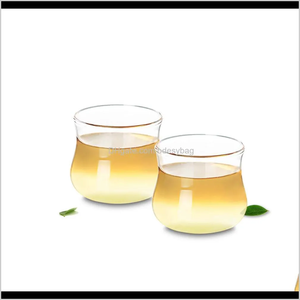 kinds of small handmade glass tea mugs heat resistant clear kungfu tea cups